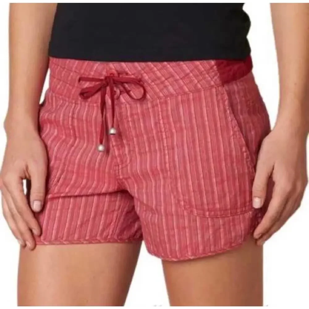 Prana Shorts Red‎ Vini Striped Casual Sunwashed Size 0